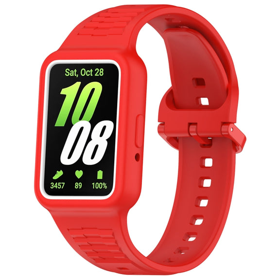 For  Huawei Band 9 NFC Two Color Frame Integrated Silicone Watch Band(Red)
