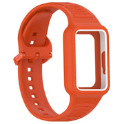 For  Huawei Band 9 NFC Two Color Frame Integrated Silicone Watch Band(Orange)