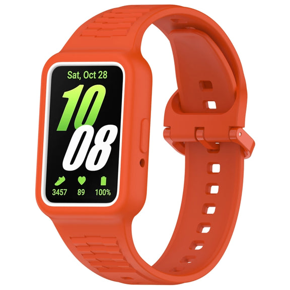 For  Huawei Band 9 NFC Two Color Frame Integrated Silicone Watch Band(Orange)