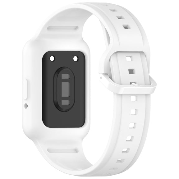 For  Huawei Band 9 NFC Two Color Frame Integrated Silicone Watch Band(White)
