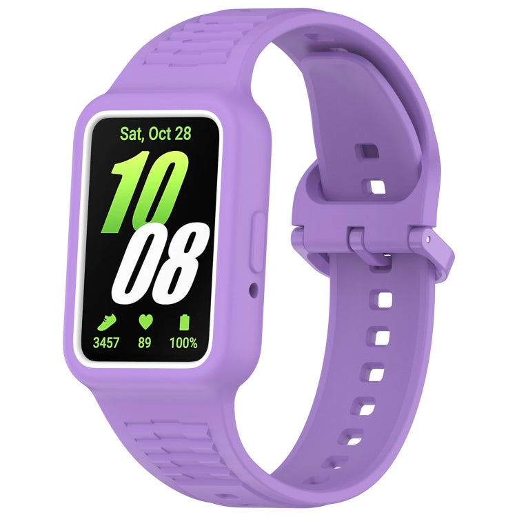 For  Huawei Band 9 NFC Two Color Frame Integrated Silicone Watch Band(Purple)