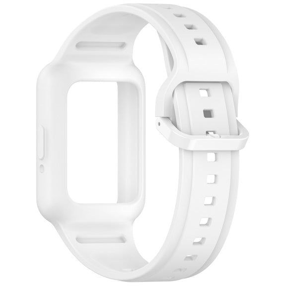 For  Huawei Band 9 Two Color Frame Integrated Silicone Watch Band(Dream White)