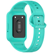 For  Huawei Band 8 NFC Two Color Frame Integrated Silicone Watch Band(Cyan)