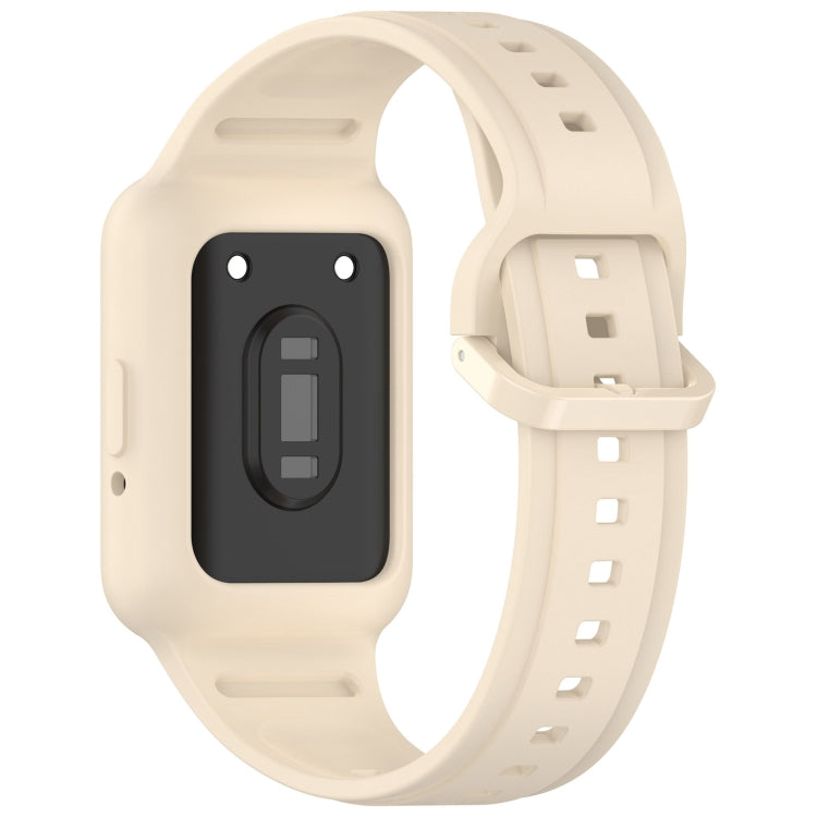 For  Huawei Band 8 NFC Two Color Frame Integrated Silicone Watch Band(Dream White)