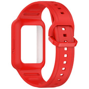 For  Huawei Band 8 NFC Two Color Frame Integrated Silicone Watch Band(Red)