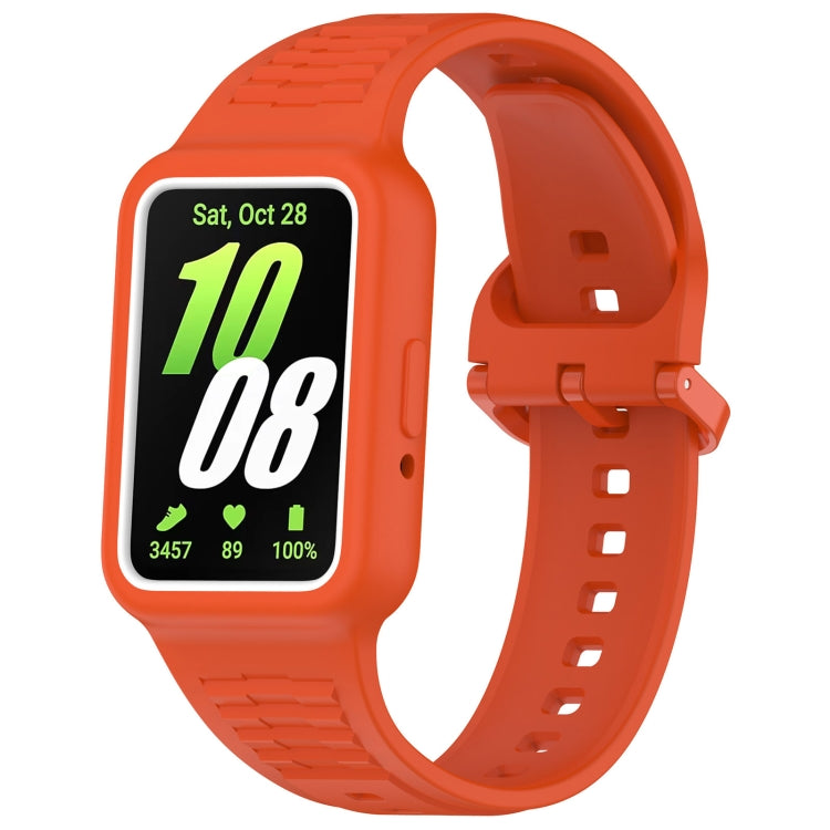 For  Huawei Band 8 NFC Two Color Frame Integrated Silicone Watch Band(Orange)