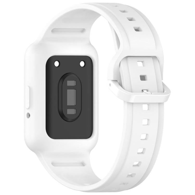 For  Huawei Band 8 NFC Two Color Frame Integrated Silicone Watch Band(White)