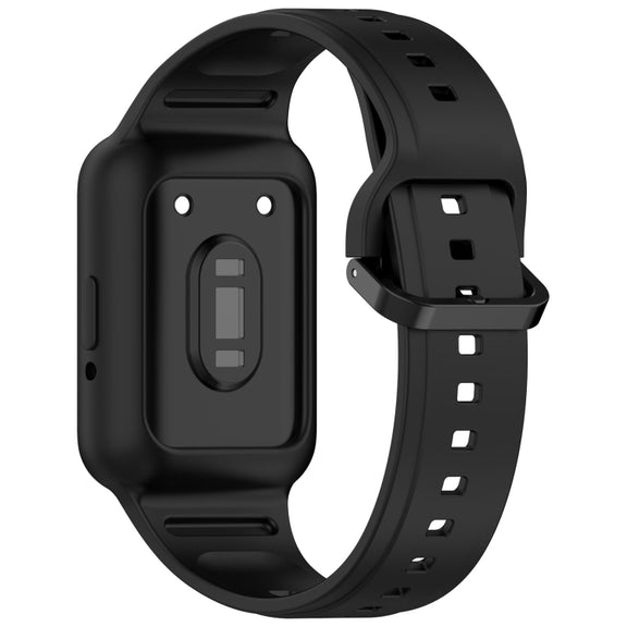 For  Huawei Band 8 Two Color Frame Integrated Silicone Watch Band(Black)