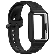 For  Huawei Band 8 Two Color Frame Integrated Silicone Watch Band(Black)