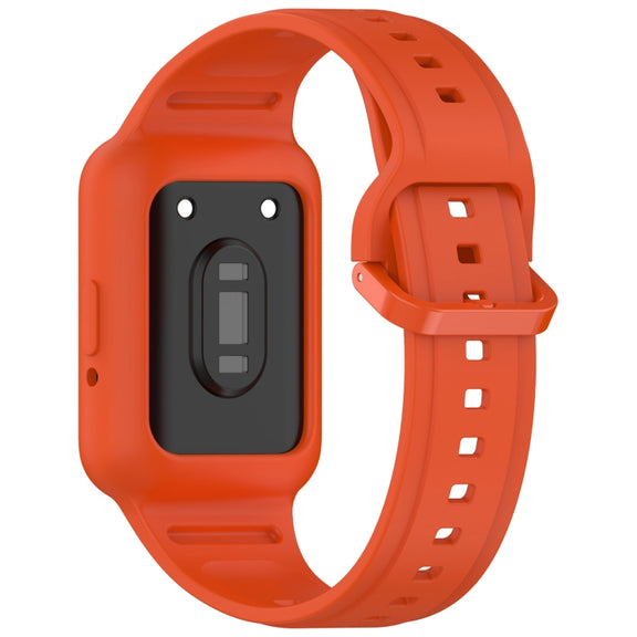 For  Huawei Band 8 Two Color Frame Integrated Silicone Watch Band(Orange)
