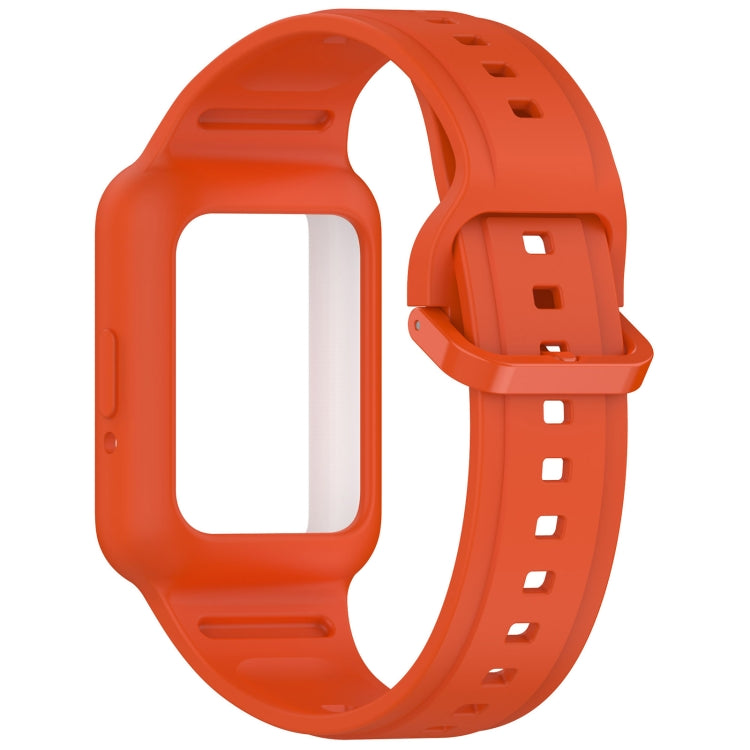 For  Huawei Band 8 Two Color Frame Integrated Silicone Watch Band(Orange)