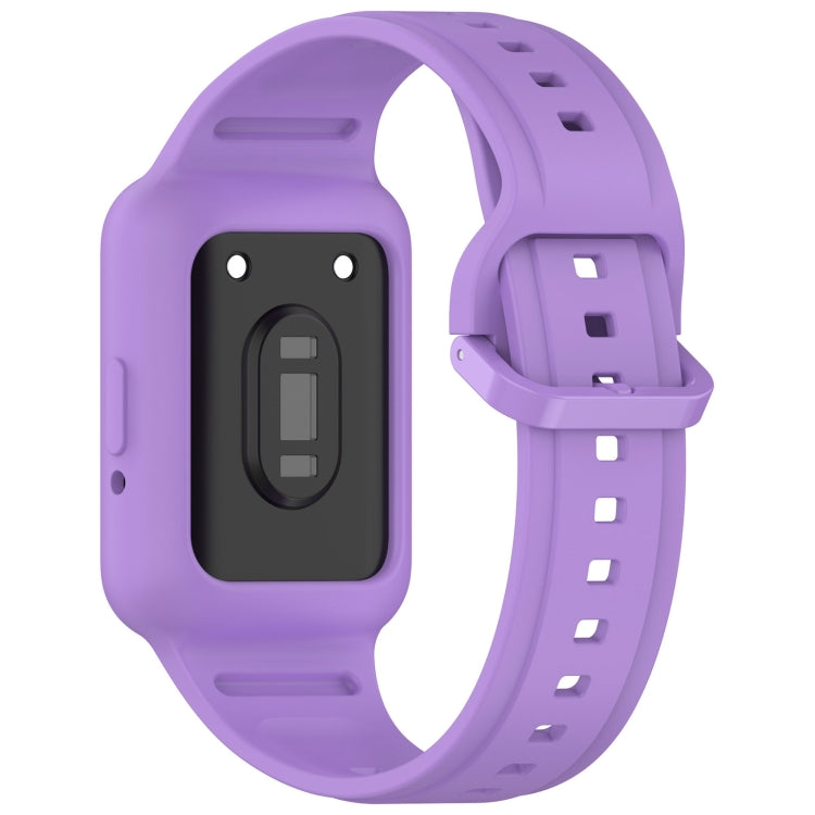 For  Huawei Band 8 Two Color Frame Integrated Silicone Watch Band(Purple)