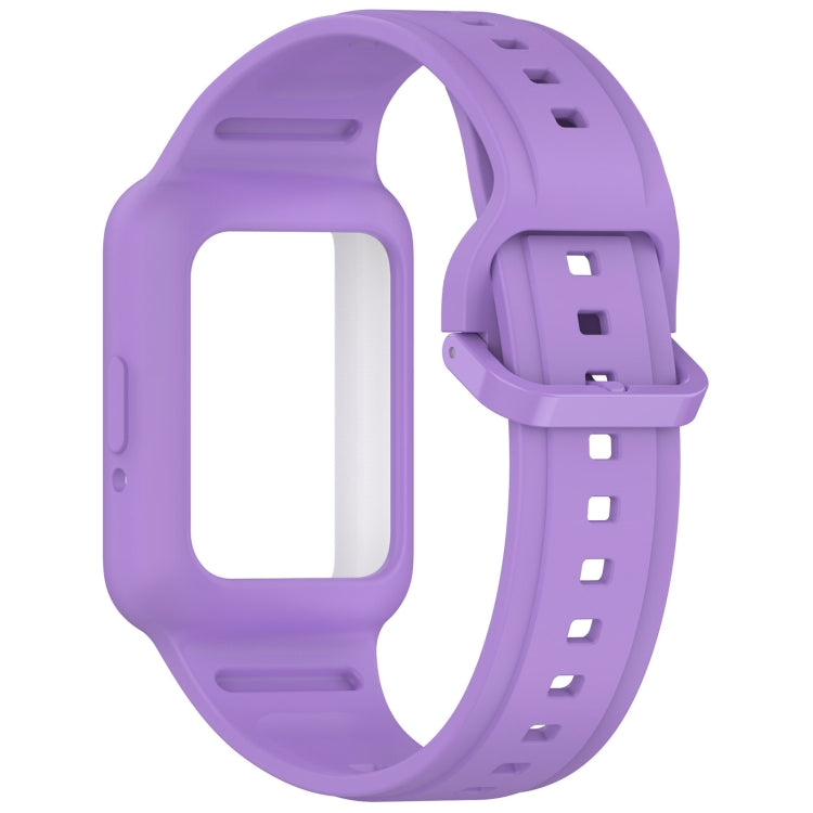 For  Huawei Band 8 Two Color Frame Integrated Silicone Watch Band(Purple)