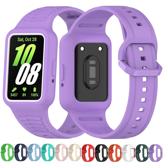 For  Huawei Band 8 Two Color Frame Integrated Silicone Watch Band(White)