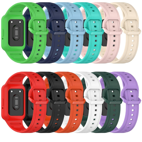 For  Huawei Band 8 NFC Two Color Frame Integrated Silicone Watch Band(Dream White)