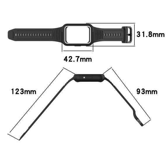 For  Huawei Band 8 NFC Two Color Frame Integrated Silicone Watch Band(Red)