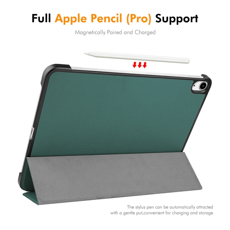 For iPad Air 13 2025 / 2024 ENKAY Tri-fold Custer Texture Plastic Leather Smart Tablet Case(Black)