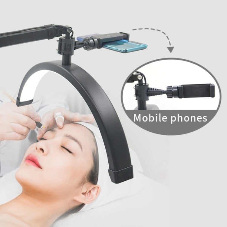 HD-M3X Pro 16 inch Adjustable Brightness Beauty Light Half Moon Light Eyelash Tech Lamp, Plug:UK Plug(Black)