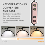 HD-M3X Pro 16 inch Adjustable Brightness Beauty Light Half Moon Light Eyelash Tech Lamp, Plug:US Plug(Black)