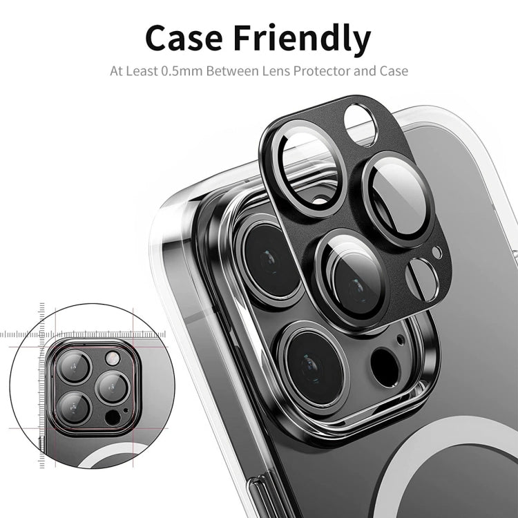 For iPhone 16 Pro / 16 Pro Max ENKAY Anti-reflection Camera Lens Aluminium Alloy Tempered Glass Film(Brown)