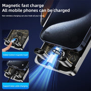 C1 Car Wireless 66W Fast Charger Phone Holder Infrared Sensor Punk Style(Silver)