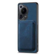 For Huawei Pura 70 Ultra Retro Leather Card Bag Magnetic Phone Case(Blue)