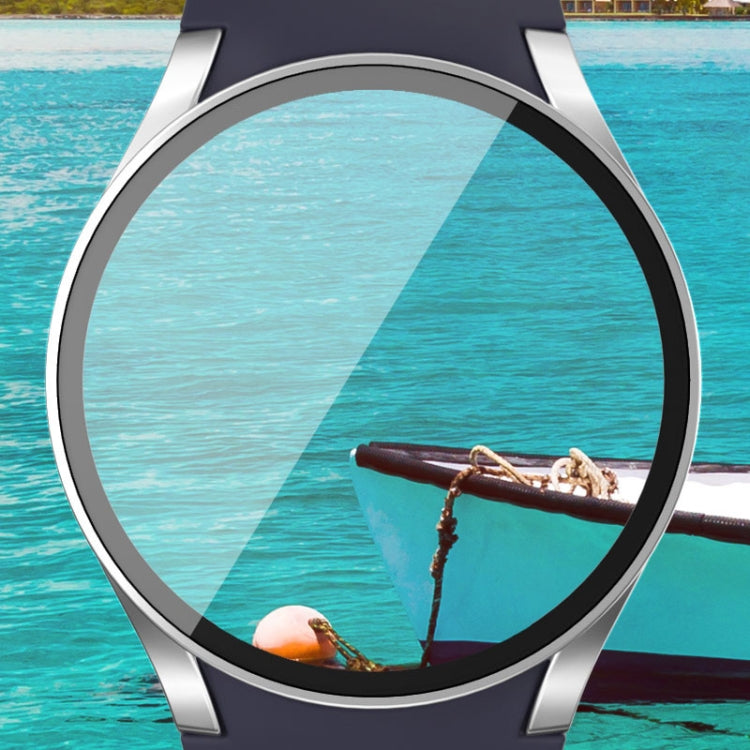 For Samsun Galaxy Watch 7 44mm PC + Tempered Film Integrated Watch Protective Case(Green)