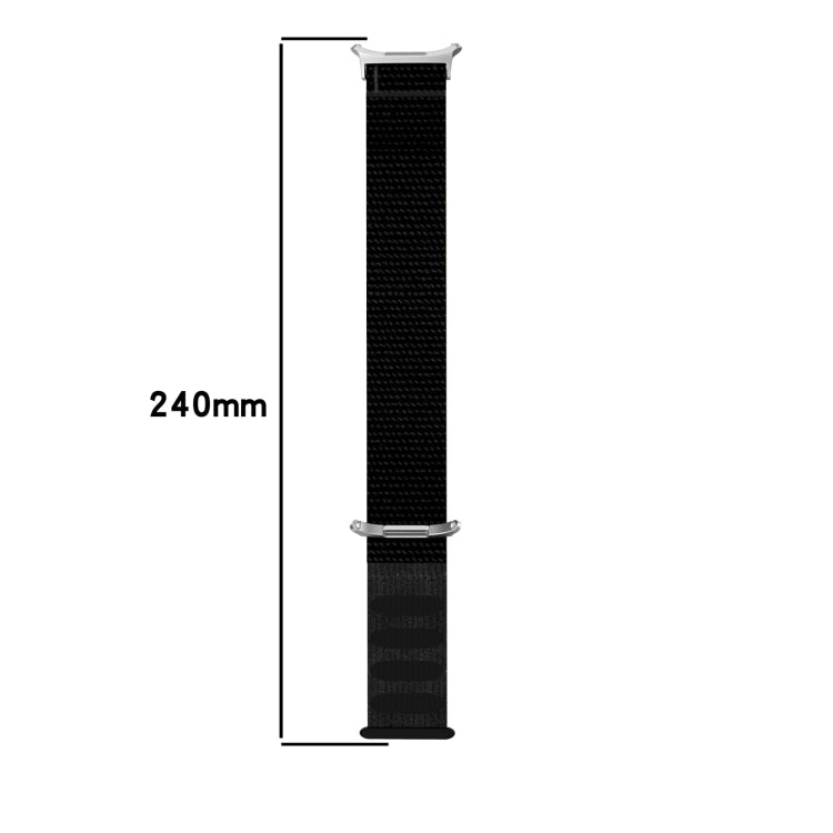 For Samsung Galaxy Watch Ultra 47mm Loop Nylon Hook and Loop Fastener Watch Band(Black)