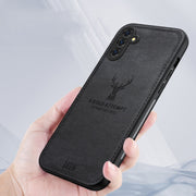 For Samsung Galaxy S25+ 5G Deer Head Cloth Skin All-inclusive Phone Case(Blue)