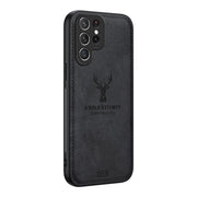 For Samsung Galaxy S25 Ultra 5G Deer Head Cloth Skin All-inclusive Phone Case(Black)