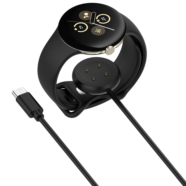 For Fitbit Ace LTE USB-C / Type-C Interface Smart Watch Magnetic Charging Cable(Black)