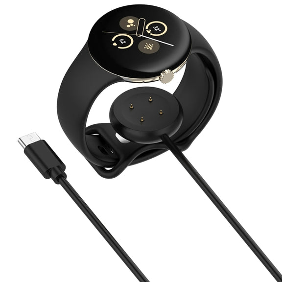 For Fitbit Ace LTE USB-C / Type-C Interface Smart Watch Magnetic Charging Cable(Black)
