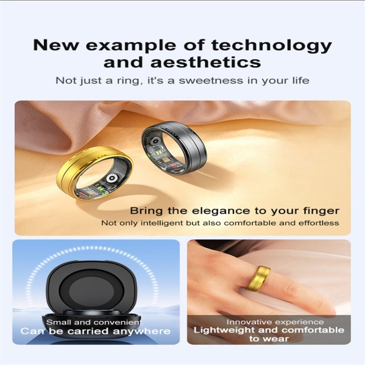 R06 SIZE 9 Smart Ring, Support Heart Rate / Blood Oxygen / Sleep Monitoring / Multiple Sports Modes(Gold)