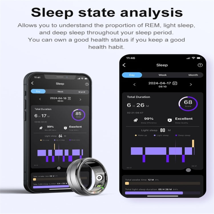 R06 SIZE 9 Smart Ring, Support Heart Rate / Blood Oxygen / Sleep Monitoring / Multiple Sports Modes(Gold)