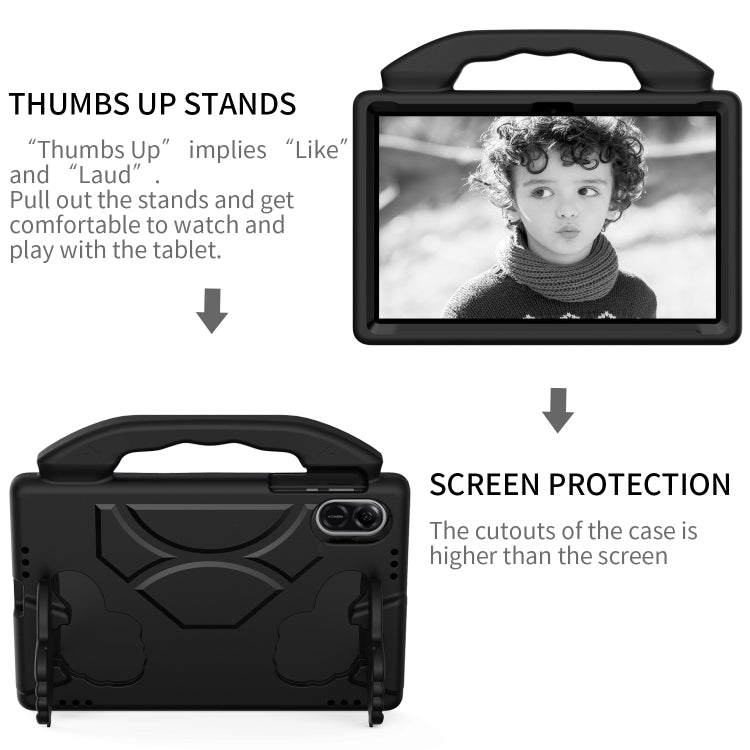 For Honor Pad X9 Children EVA Shockproof Tablet Case with Thumb Bracket(Black)