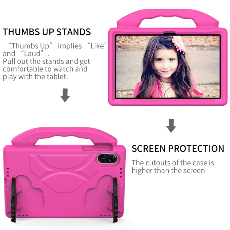 For Honor Pad X9 Children EVA Shockproof Tablet Case with Thumb Bracket(RoseRed)