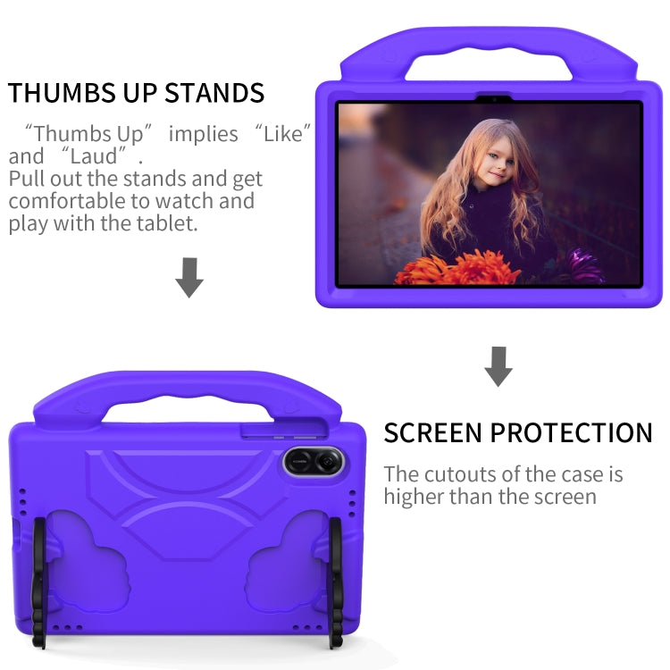 For Honor Pad X9 Children EVA Shockproof Tablet Case with Thumb Bracket(Purple)