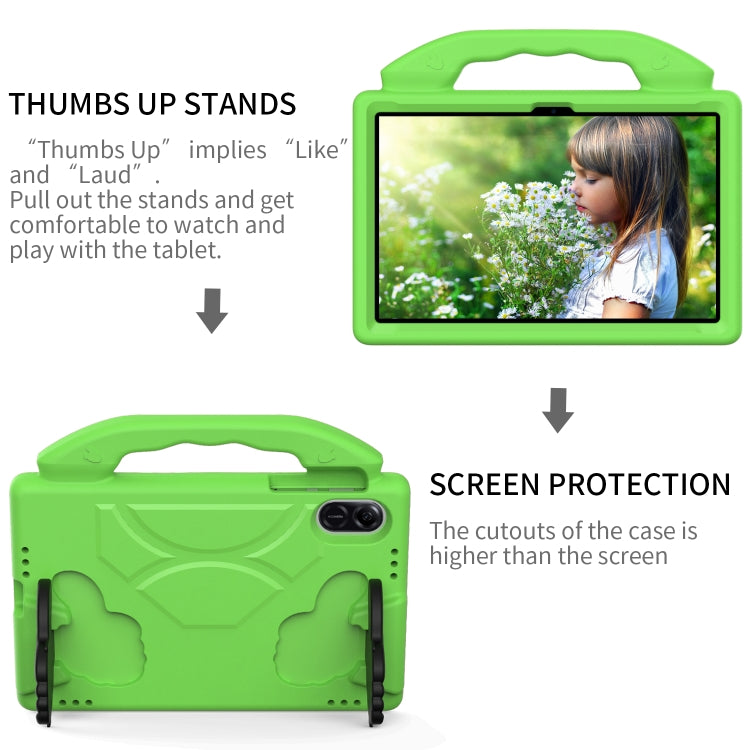 For Honor Pad X9 Children EVA Shockproof Tablet Case with Thumb Bracket(Green)