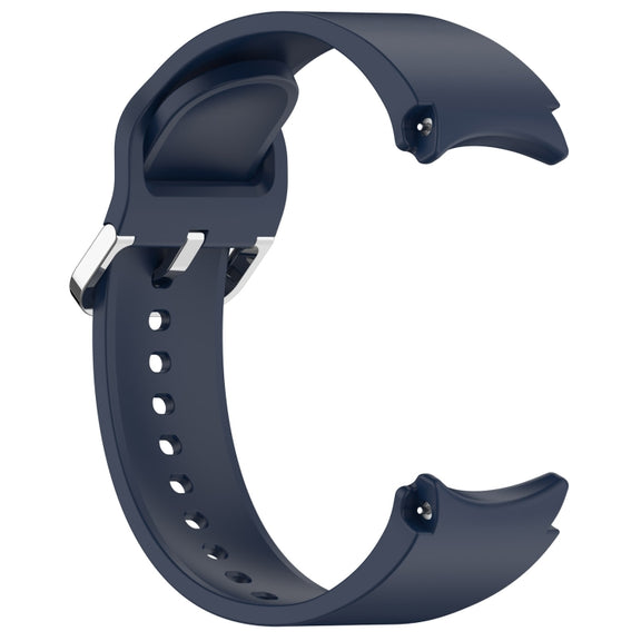 For Samsung Galaxy Watch FE 40mm Solid Color Silver Buckle Quick Release Silicone Watch Band(Midnight Blue)