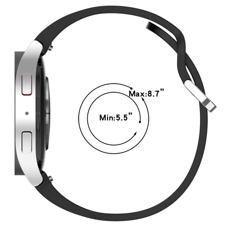 For Samsung Galaxy Watch FE 40mm Solid Color Silver Buckle Quick Release Silicone Watch Band(Black)