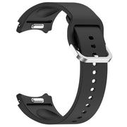 For Samsung Galaxy Watch 6 40mm Solid Color Silver Buckle Quick Release Silicone Watch Band(Black)