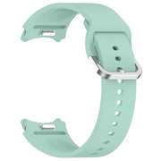 For Samsung Galaxy watch 5 Pro Golf Edition Solid Color Silver Buckle Quick Release Silicone Watch Band(Teal)