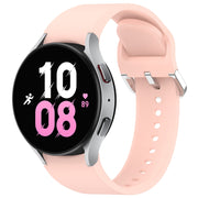 For Samsung Galaxy Watch 5  44mm Solid Color Silver Buckle Quick Release Silicone Watch Band(Pink)