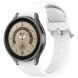 For Samsung Galaxy Watch 5 Pro  45mm Solid Color Silver Buckle Quick Release Silicone Watch Band(White) - free shipping - PMC TechLife - Order now!