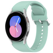 For Samsung Galaxy Watch 5  40mm Solid Color Silver Buckle Quick Release Silicone Watch Band(Teal)
