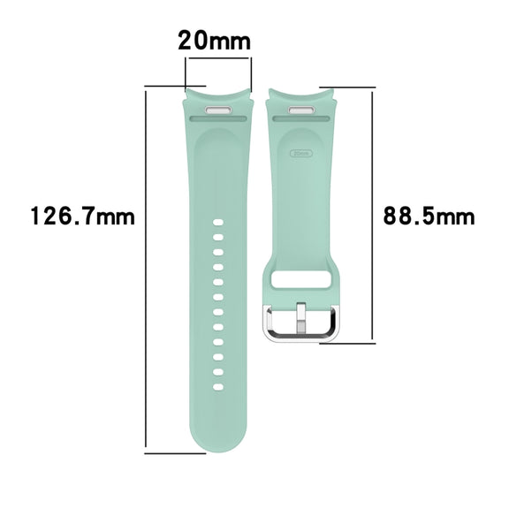 For Samsung Galaxy Watch 7 44mm Solid Color Silver Buckle Quick Release Silicone Watch Band(Pink)