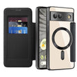 For Google  Pixel 8a Shield Magsafe RFID Anti-theft Rhombus Leather Phone Case(Black) - free shipping - PMC TechLife - Order now!