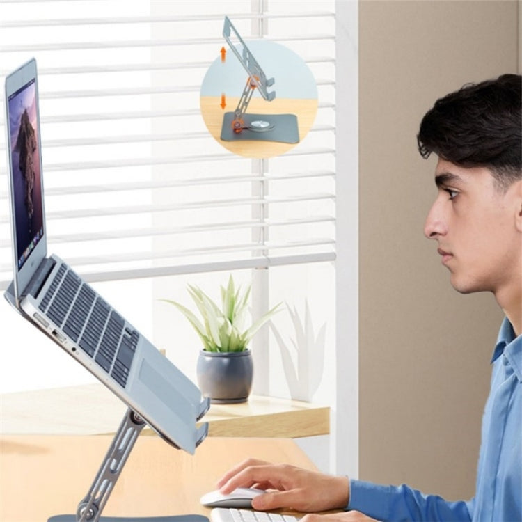 G69 Heat Dissipation Rotatable Notebook Desktop Stand Aluminum Alloy Foldable Laptop Bracket(Black)
