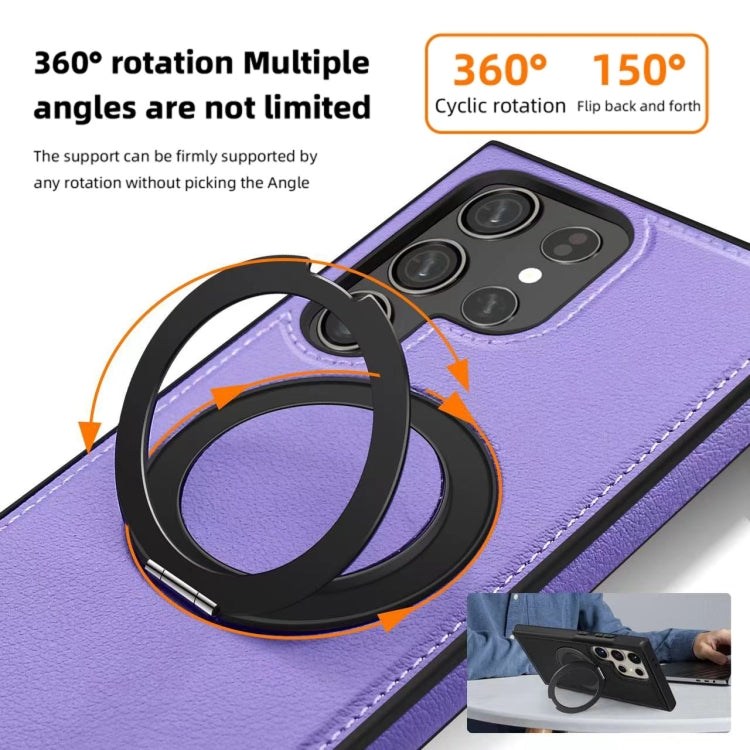 For Samsung Galaxy S24 5G Yashi 360 Degree Rotating MagSafe Bracket Phone Case(Purple)