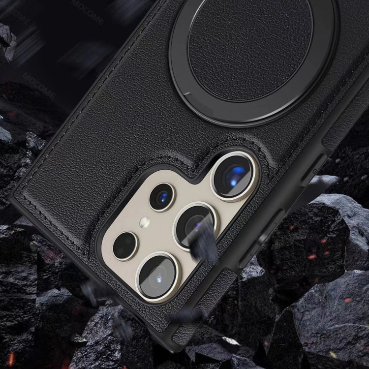 For Samsung Galaxy S24 Ultra 5G Yashi 360 Degree Rotating MagSafe Bracket Phone Case(Classic Black)